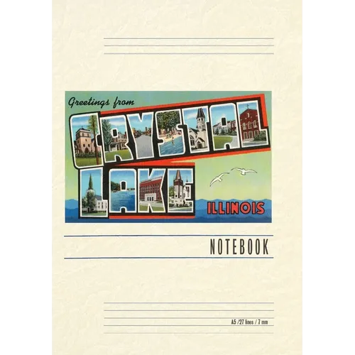 Vintage Lined Notebook Greetings from Crystal Lake, Illinois