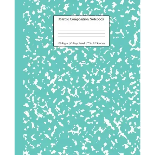 Marble Composition Notebook College Ruled: Turquoise Marble Notebooks, School Supplies, Notebooks for School