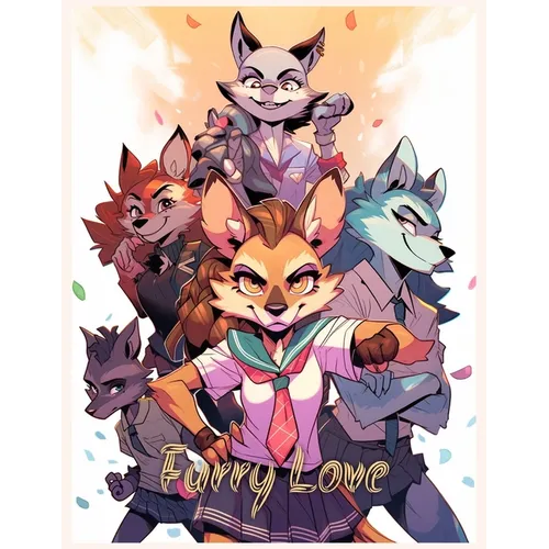 Furry Love: A coloring book for people who love Furries