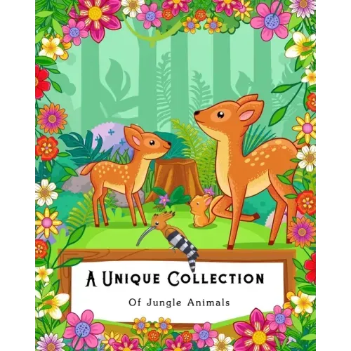 A Unique Collection Of Jungle Animals: Coloring Book for Kids, Adults and Seniors with Bad Eye Sight