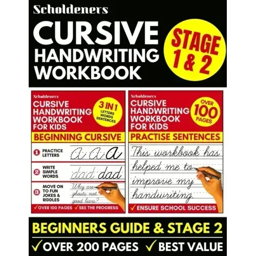 Cursive Handwriting Workbook: 2-in-1 Book Set For Kids (Cursive for Beginners / Cursive Writing Practice Book)