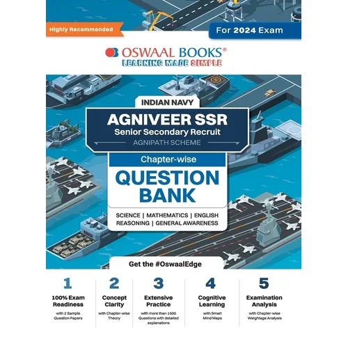 Oswaal Indian Navy - Agniveer SSR (Senior Secondary Recruit), (Agnipath Scheme), Question Bank Chapterwise Topicwise for Science Mathematics English R