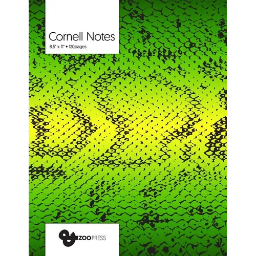 Cornell Notes: Snake Skin Cover - Best Note Taking System for Students, Writers, Conferences. Cornell Notes Notebook. Large 8.5 x 11,