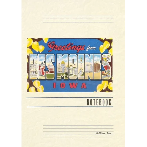 Vintage Lined Notebook Greetings from Des Moines