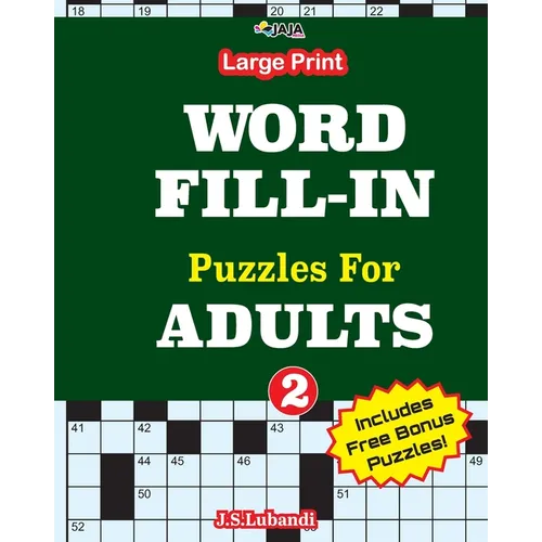 Large print WORD FILL-IN Puzzles For ADULTS; Vol.2