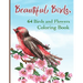 Beautiful Birds Coloring Book: Simple Large Print Coloring Pages with 64 Birds and Flowers: Beautiful Hummingbirds, Owls, Eagles, Peacocks, Doves and