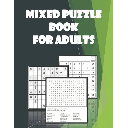 Mixed Puzzle book for Adults: Word search, Sudoku, Number Blocks - Brain teasers for adults