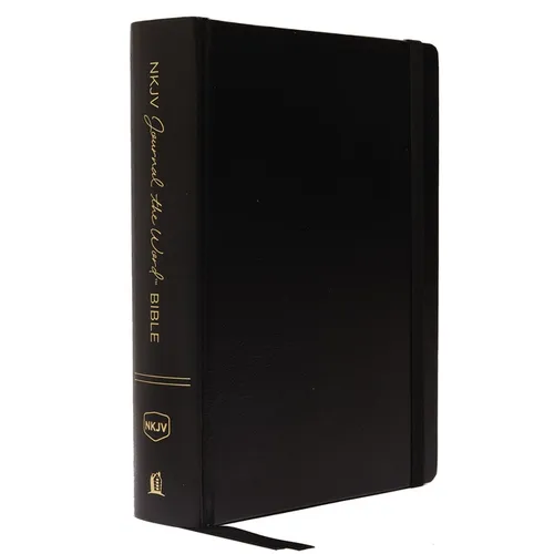 NKJV, Journal the Word Bible, Large Print, Hardcover, Black, Red Letter Edition: Reflect, Journal, or Create Art Next to Your Favorite Verses