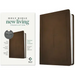 NLT Premium Value Compact Bible, Filament Enabled (Leatherlike, Dark Brown Framed Cross)