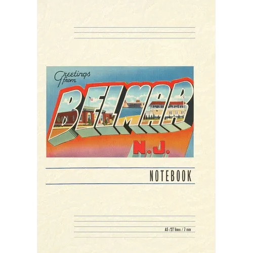Vintage Lined Notebook Greetings from Belmar, New Jersey