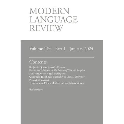 Modern Language Review (119.1) January 2024
