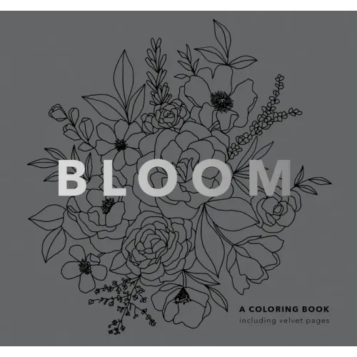 Bloom (Mini): Pocket-Sized Stocking Stuffer 5-Minute Floral Coloring Book for Kids, Teens and Adults