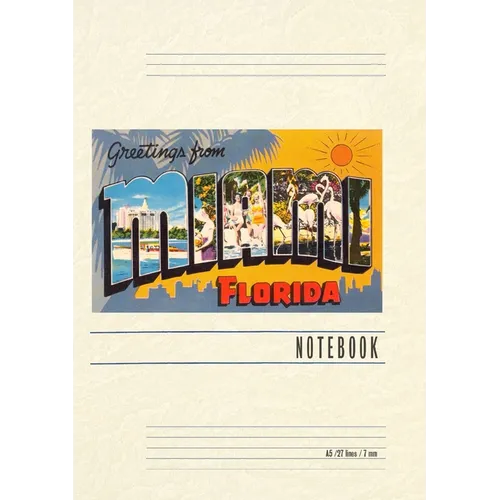 Vintage Lined Notebook Greetings from Miami, Florida