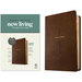 NLT Large Print Thinline Center-Column Reference Bible, Filament Enabled (Leatherlike, Brown Holy Cross, Red Letter)
