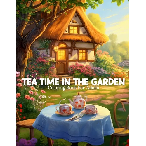 Tea Time In The Garden Coloring Book For Adults