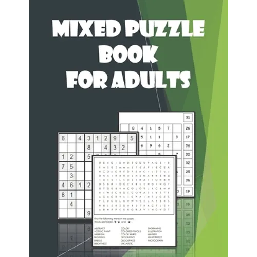 Mixed Puzzle book for Adults: Word search, Sudoku, Number Blocks - Brain teasers for adults