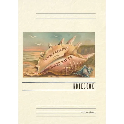 Vintage Lined Notebook Seasons Greetings from Morro Bay