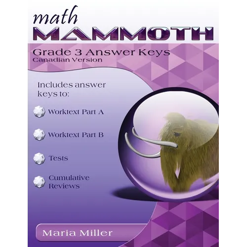 Math Mammoth Grade 3 Answer Keys, Canadian Version