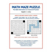 Math Maze Puzzle: The Math Alternative to Crossword Puzzle!