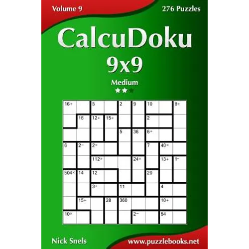 CalcuDoku 9x9 - Medium - Volume 9 - 276 Puzzles