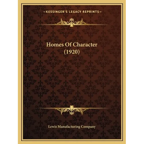 Homes Of Character (1920)