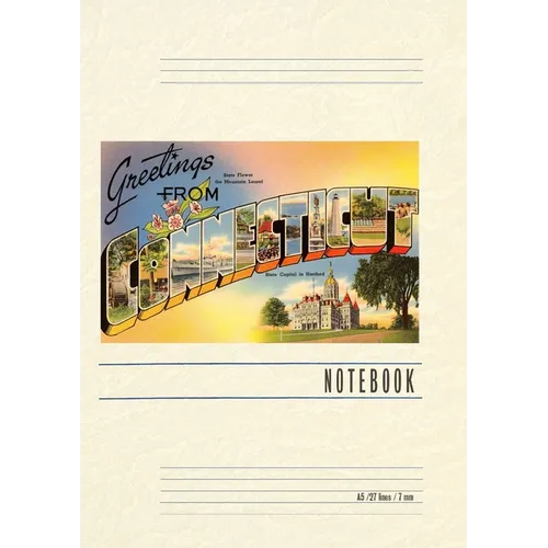 Vintage Lined Notebook Greetings from Connecticut