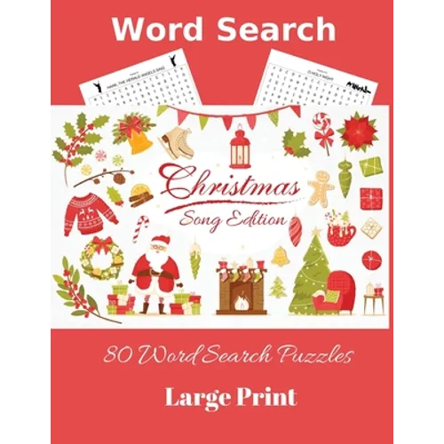 Word Search Christmas Song Edition: 80 Word Search Puzzles, Large Print