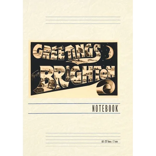 Vintage Lined Notebook Greetings from Brighton, England