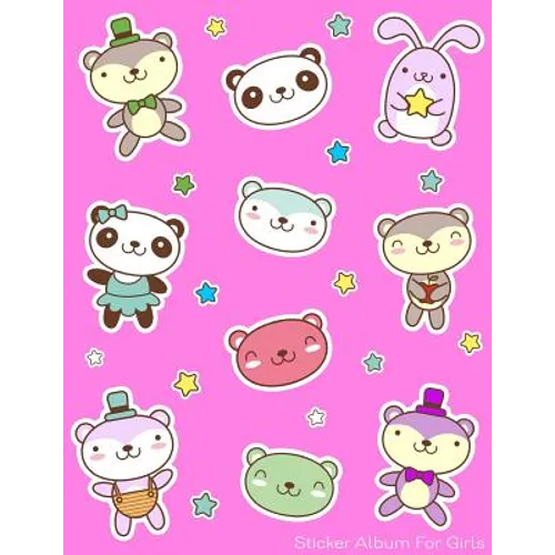 Sticker Album For Girls: 100 Plus Pages For PERMANENT Sticker Collection, Activity Book For Girls, Pink - 8.5 by 11