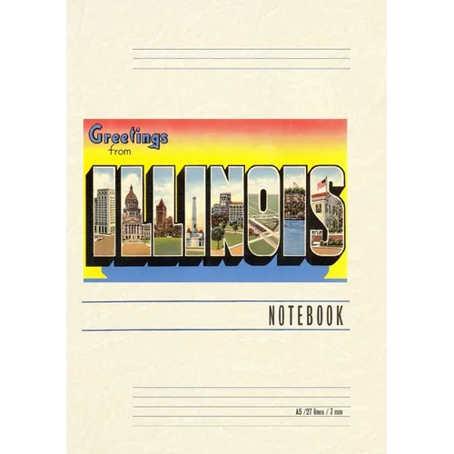 Vintage Lined Notebook Greetings from Illinois