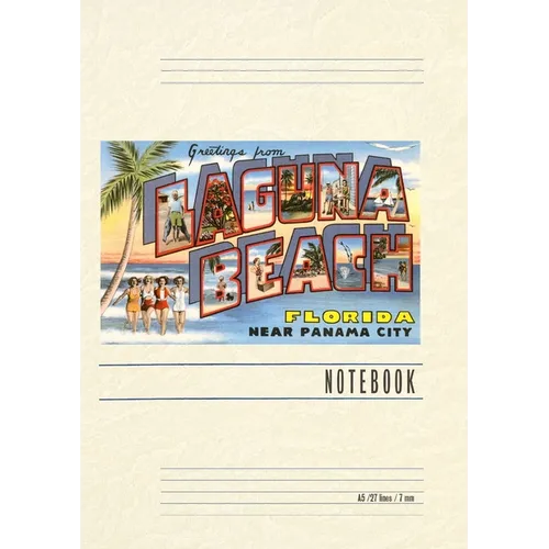 Vintage Lined Notebook Greetings from Laguna Beach, Florida