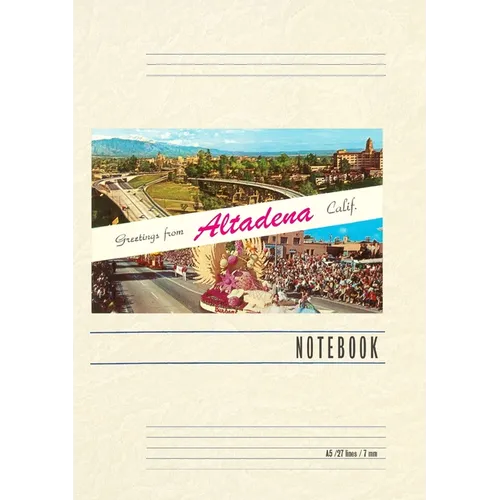 Vintage Lined Notebook Greetings from Altadena, California