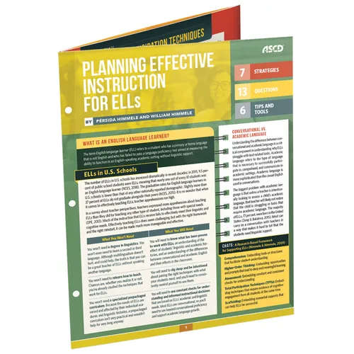 Planning Effective Instruction for Ells (Quick Reference Guide)