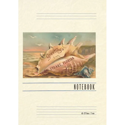Vintage Lined Notebook Seashell Greetings from Stuart, Florida