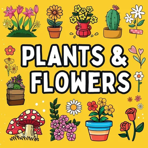 Bold and Easy Flowers & Plants Coloring Book: 51 Big and Simple Designs for Seniors and Kids