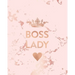 Boss Lady: Inspirational Quote Notebook, Trendy Pink Marble and Rose Gold - 8 x 10, 120 Wide Ruled Pages