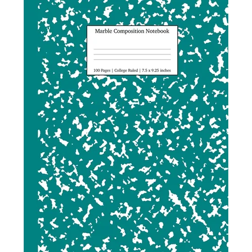 Marble Composition Notebook College Ruled: Teal Marble Notebooks, School Supplies, Notebooks for School