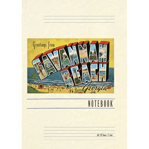 Vintage Lined Notebook Greetings from Savannah Beach