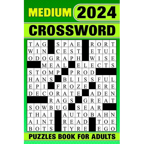 2024 Medium Crossword Puzzles Book For Adults: Challenging & Relaxing 84 Puzzles With Solutions