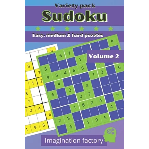 Sudoku variety pack. Easy, medium & hard: 100 puzzles. 6x9 travel size. Easy to carry