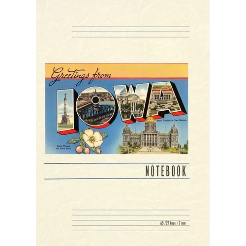 Vintage Lined Notebook Greetings from Iowa