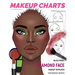 Makeup Charts - Face Templates for Makeup Artists: Black Model - DIAMOND face shape