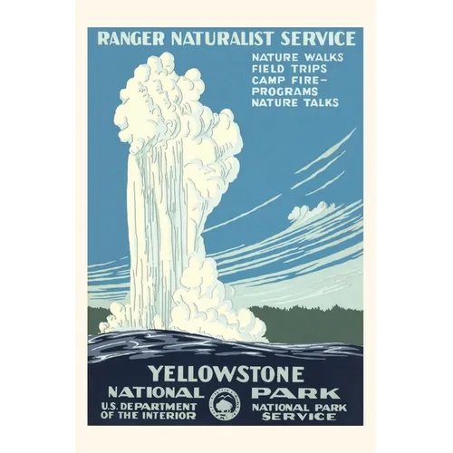 Vintage Journal Yellowstone National Park Travel Poster, Old Faithful