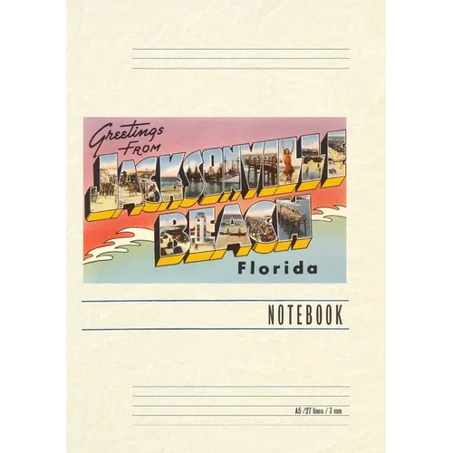 Vintage Lined Notebook Greetings from Jacksonville Beach, Florida
