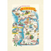 Vintage Lined Notebook Greetings from Michigan, Map