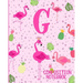 Composition Notebook G: Pink Flamingo Initial G Composition Wide Ruled Notebook