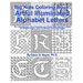 Big Kids Coloring Book: Artful Illuminated Alphabet Letters: 70+ Hand-Drawn, Zen-Doodled and Blank Manuscript Letters on Single Pages, plus 12 Bonus C