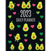 Avocado Daily Planner 2023: Funny & Healthy Fruit Organizer: January-December (12 Months) Cute Green Berry Year Scheduler with Pretty Pink Hearts