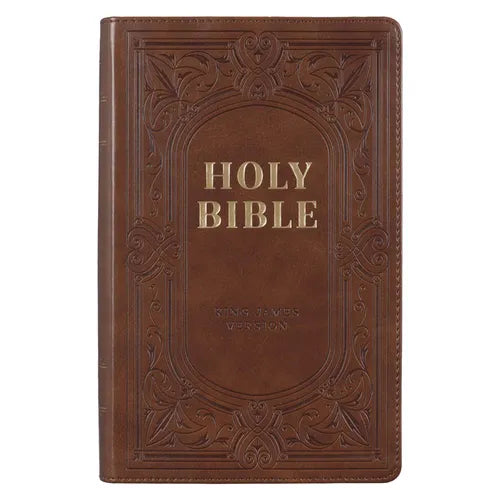 KJV Bible Giant Print Standard-Size (Faux Leather, Medium Brown)