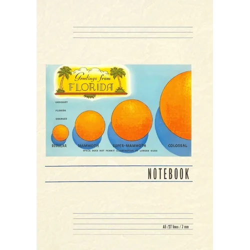 Vintage Lined Notebook Greetings from Florida, Orange Sizing